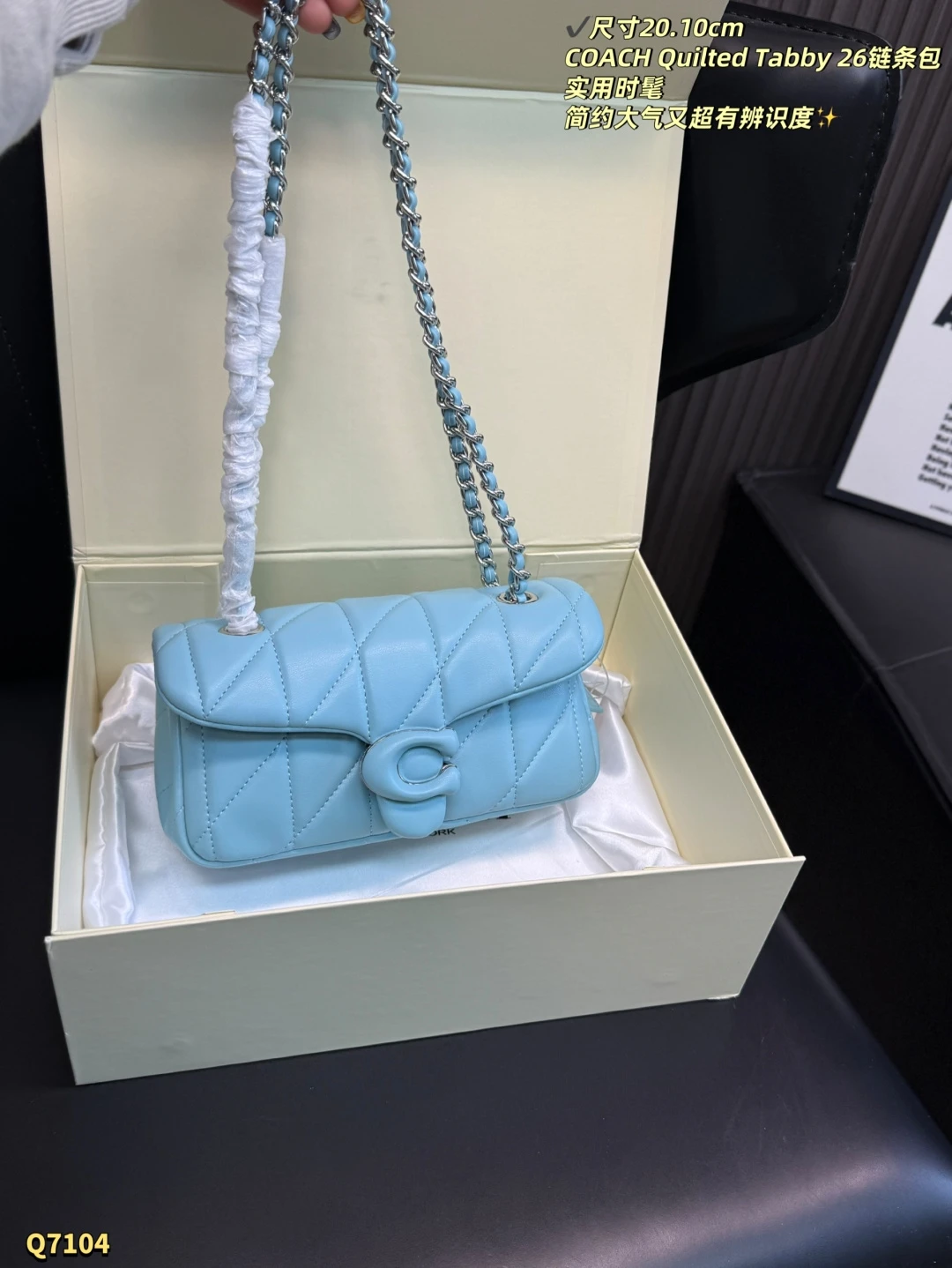 COACH Quilted Tabby 20 Chain Bag