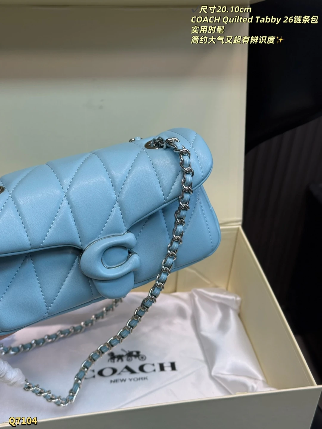 COACH Quilted Tabby 20 Chain Bag