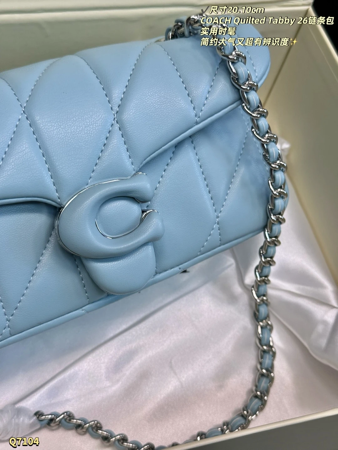 COACH Quilted Tabby 20 Chain Bag