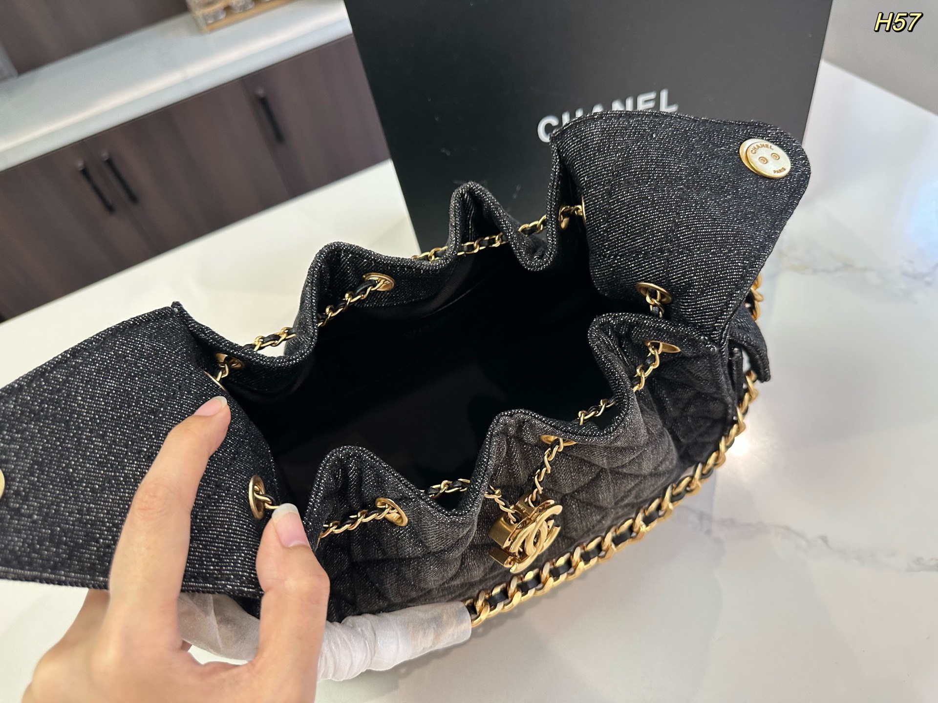 Chanel Canvas Denim Tote Bag