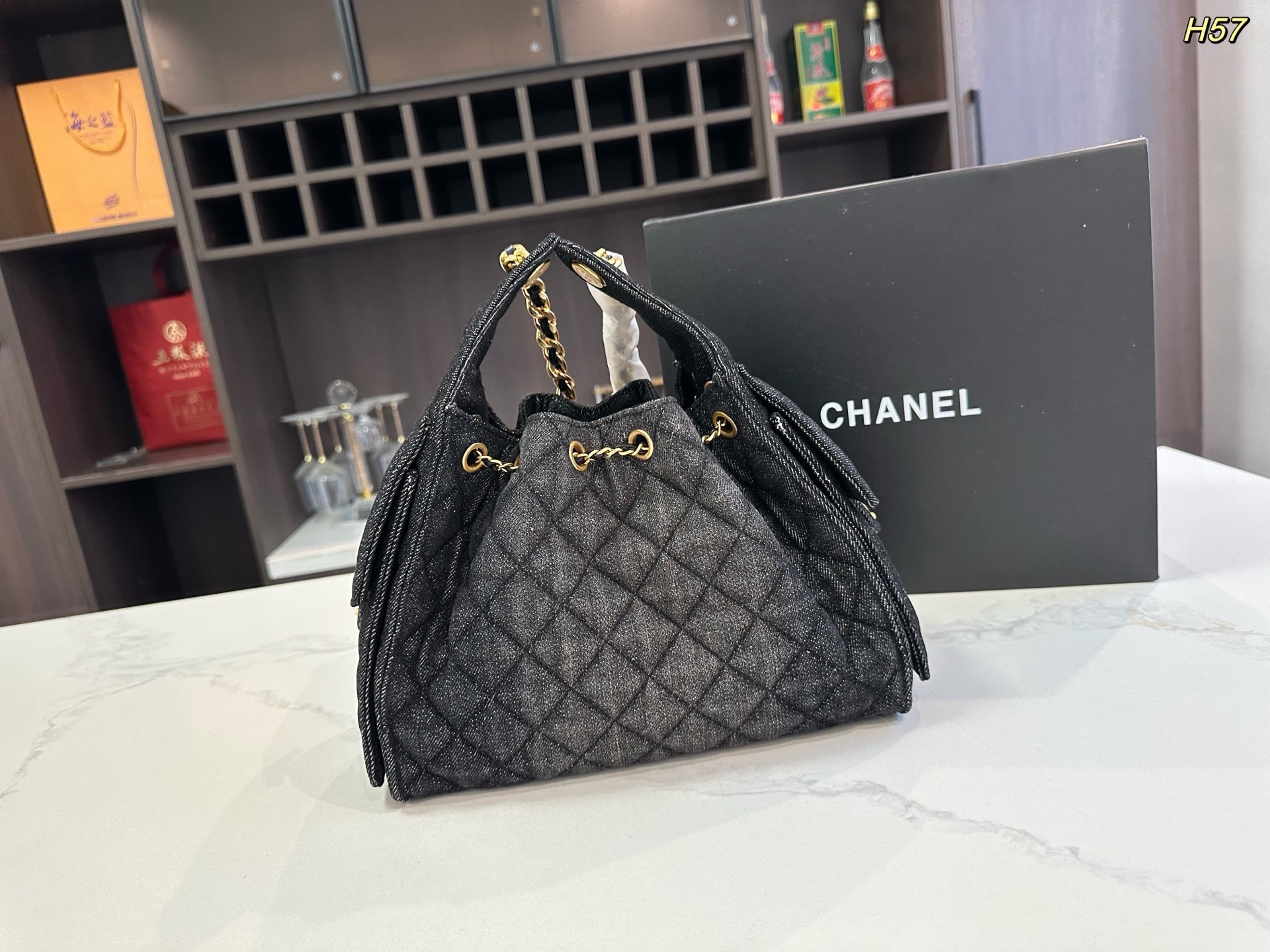 Chanel Canvas Denim Tote Bag
