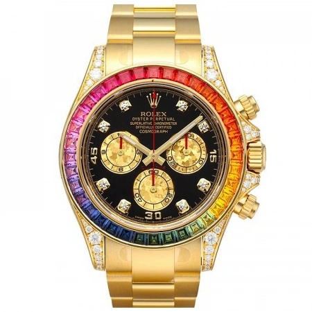 DAYTONA RAINBOW DIAMOND YELLOW GOLD STAINLESS STEEL 40MM 116598 RBOW