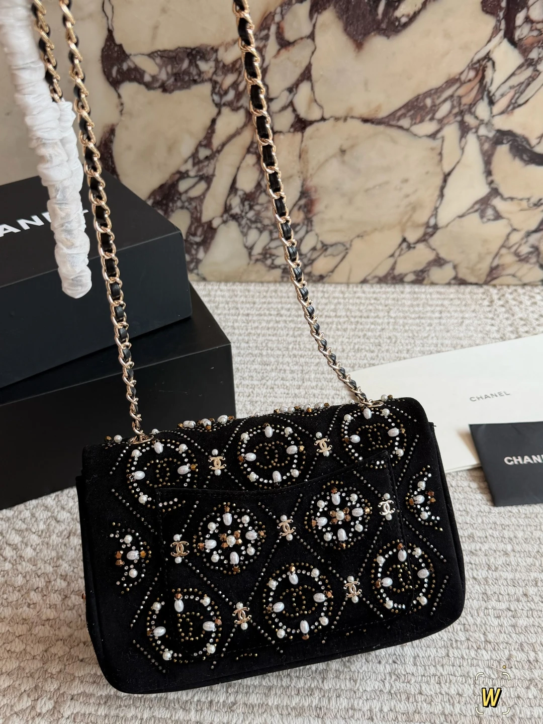 Chanel handmade Beaded CF Chain Bag
