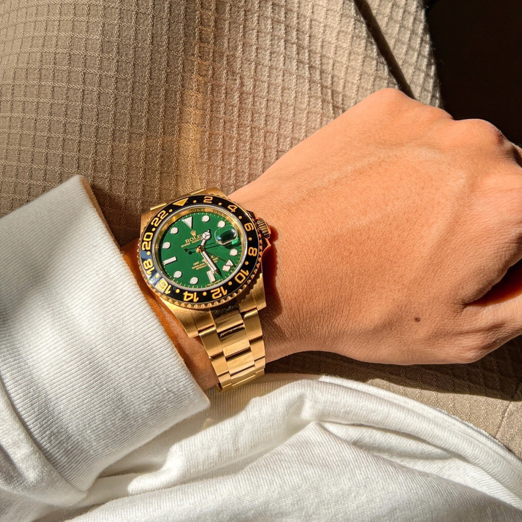 Rolex GMT-Master II Yellow Gold Automatic Green Dial Men's Watch 116718-LN-78208