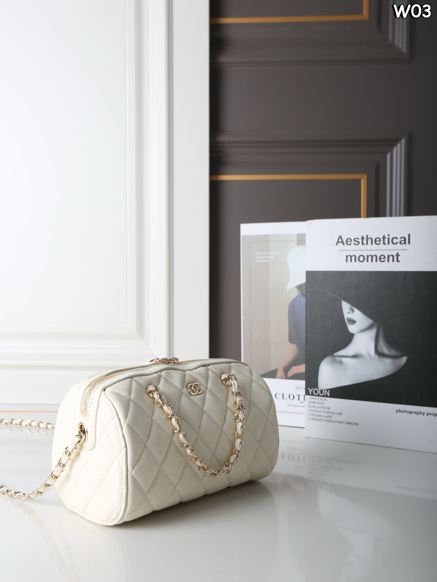 Chanel 25P Caviar Bowling Bag