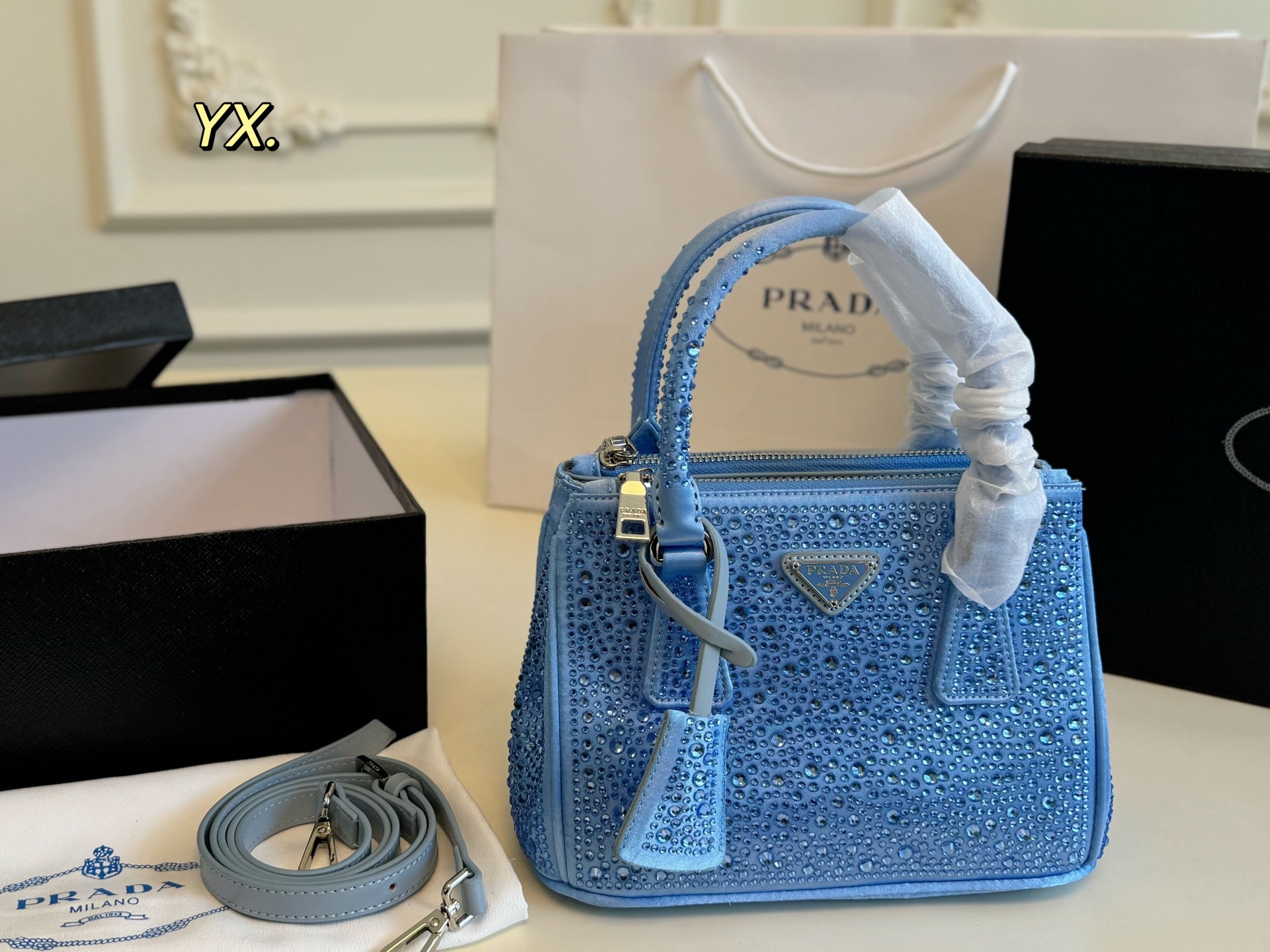 Prada Crystals Galleria Bag