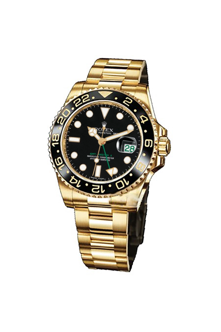 Rolex GMT-Master II Yellow Gold Automatic Green Dial Men's Watch 116718-LN-78208