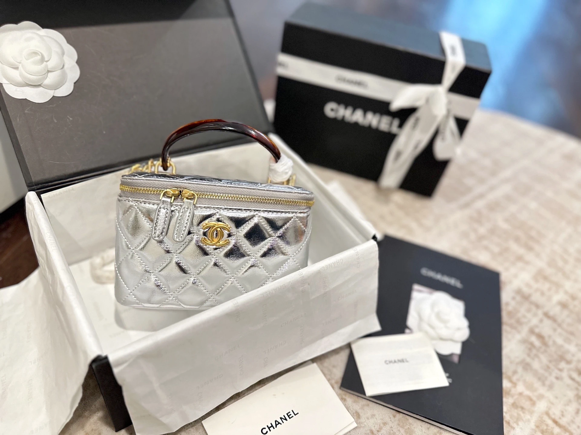 Chanel Acrylic Handle Vanity Box