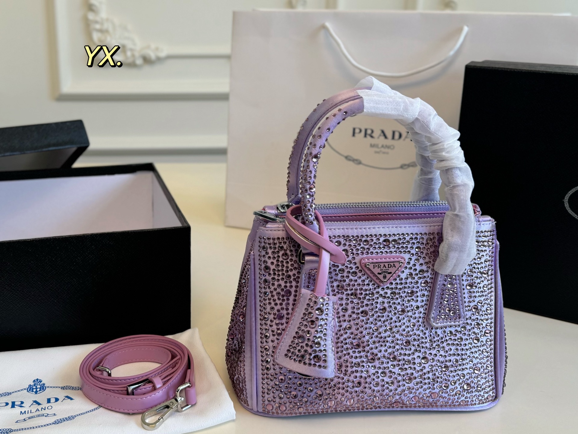 Prada Crystals Galleria Bag