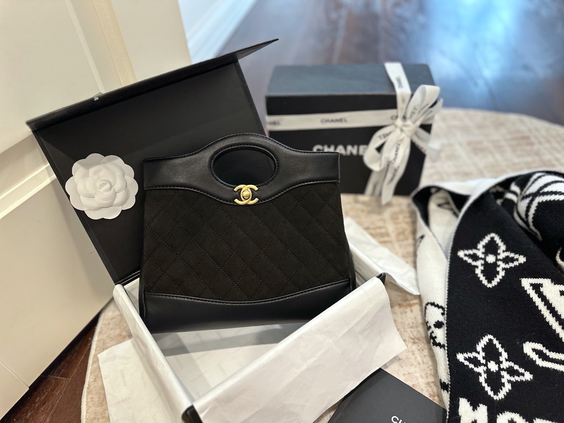 CHANEL Suede Chain Bag