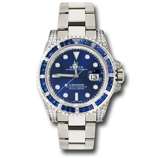 Rolex Submariner Date 116659 SABR 18k White Gold Diamonds Sapphires UNWORN(AAAAA version)