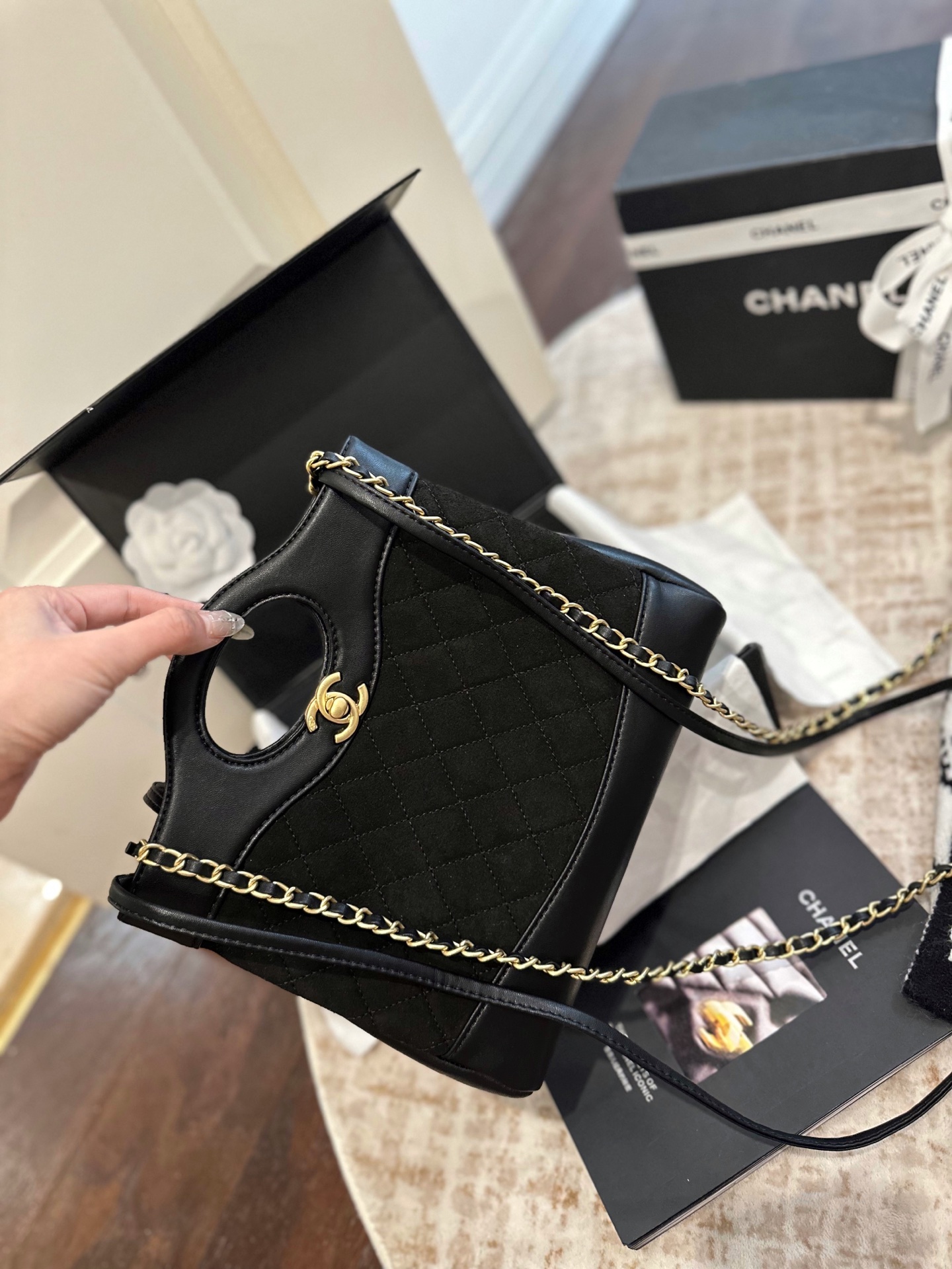 CHANEL Suede Chain Bag