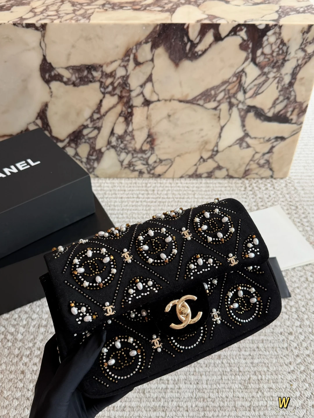 Chanel handmade Beaded CF Chain Bag