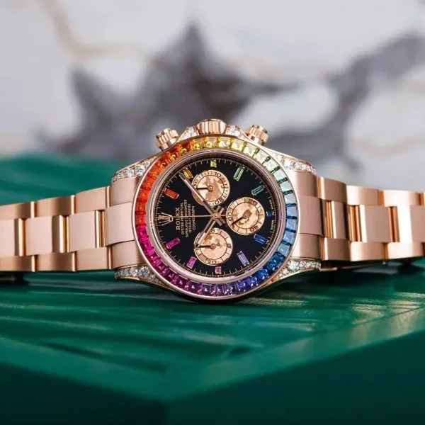 Rolex 116595 RBOW Cosmograph Daytona Rainbow 18k Rose Gold