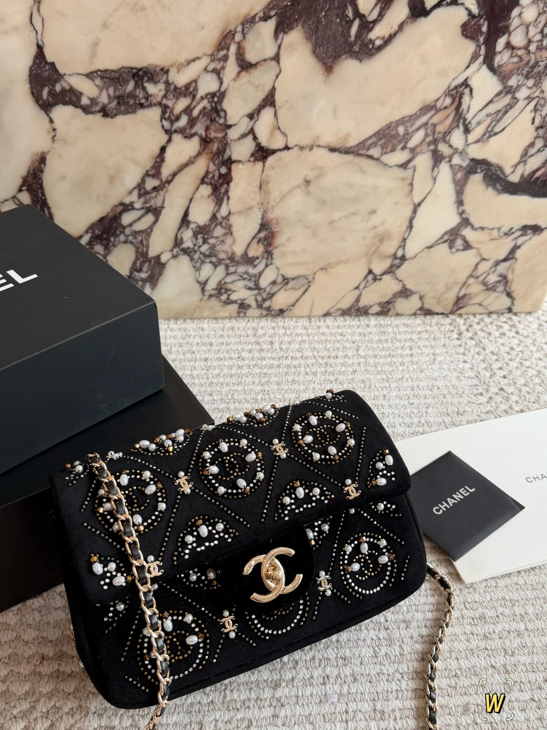 Chanel handmade Beaded CF Chain Bag