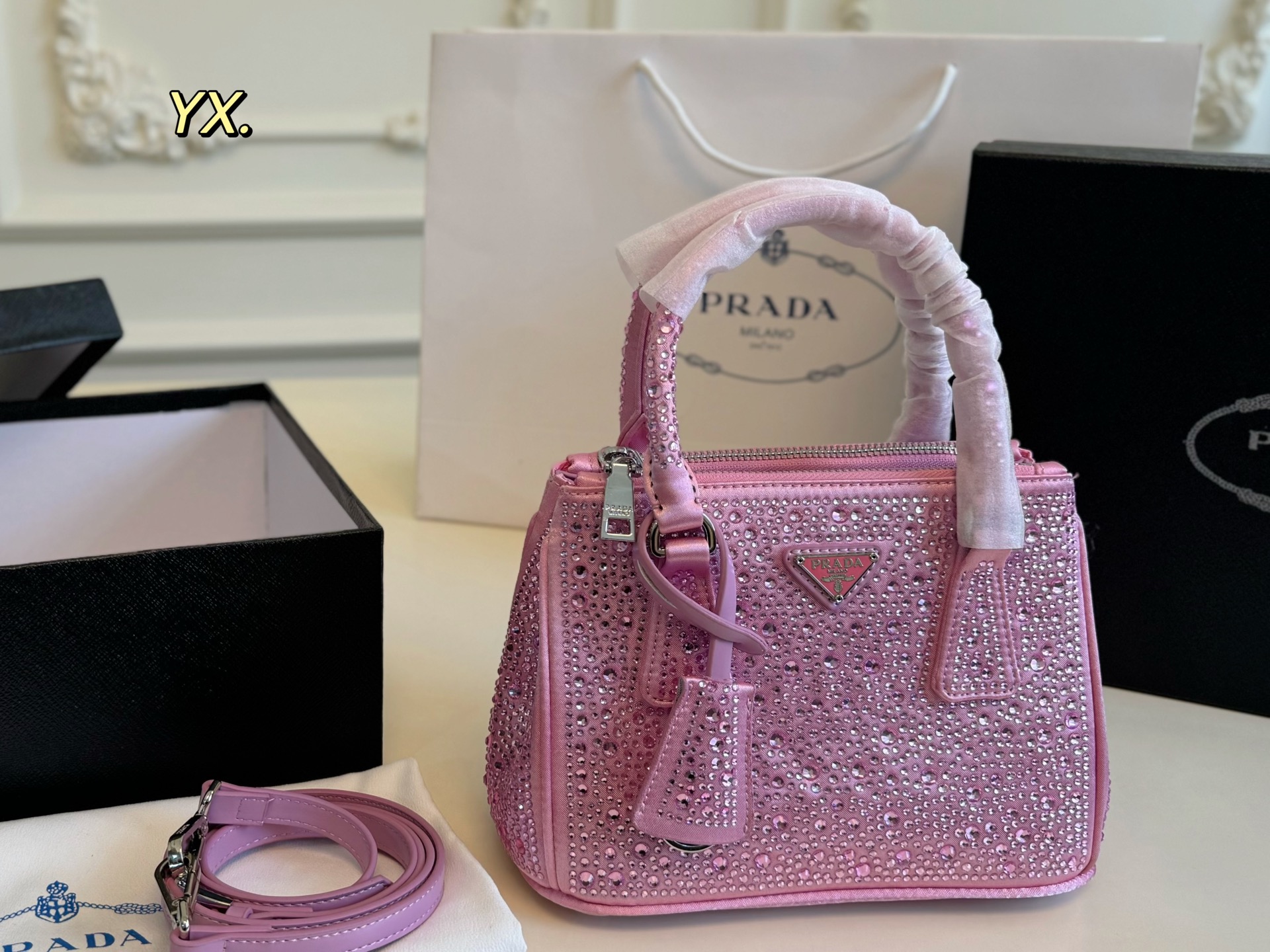 Prada Crystals Galleria Bag