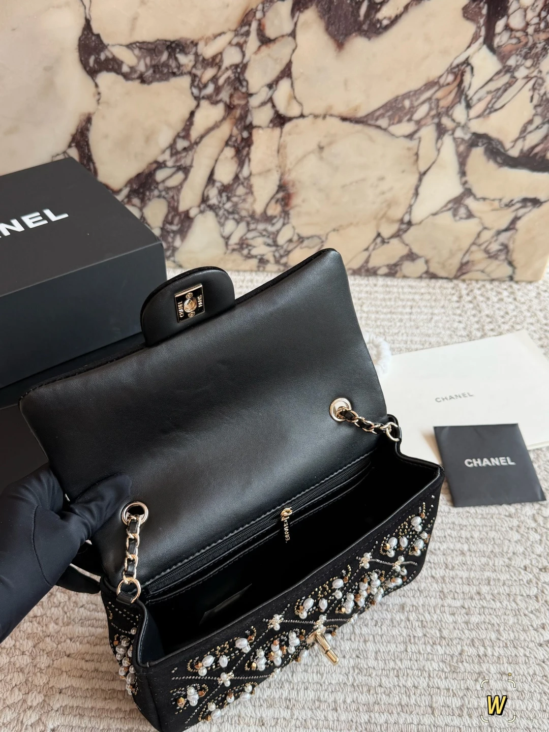 Chanel handmade Beaded CF Chain Bag