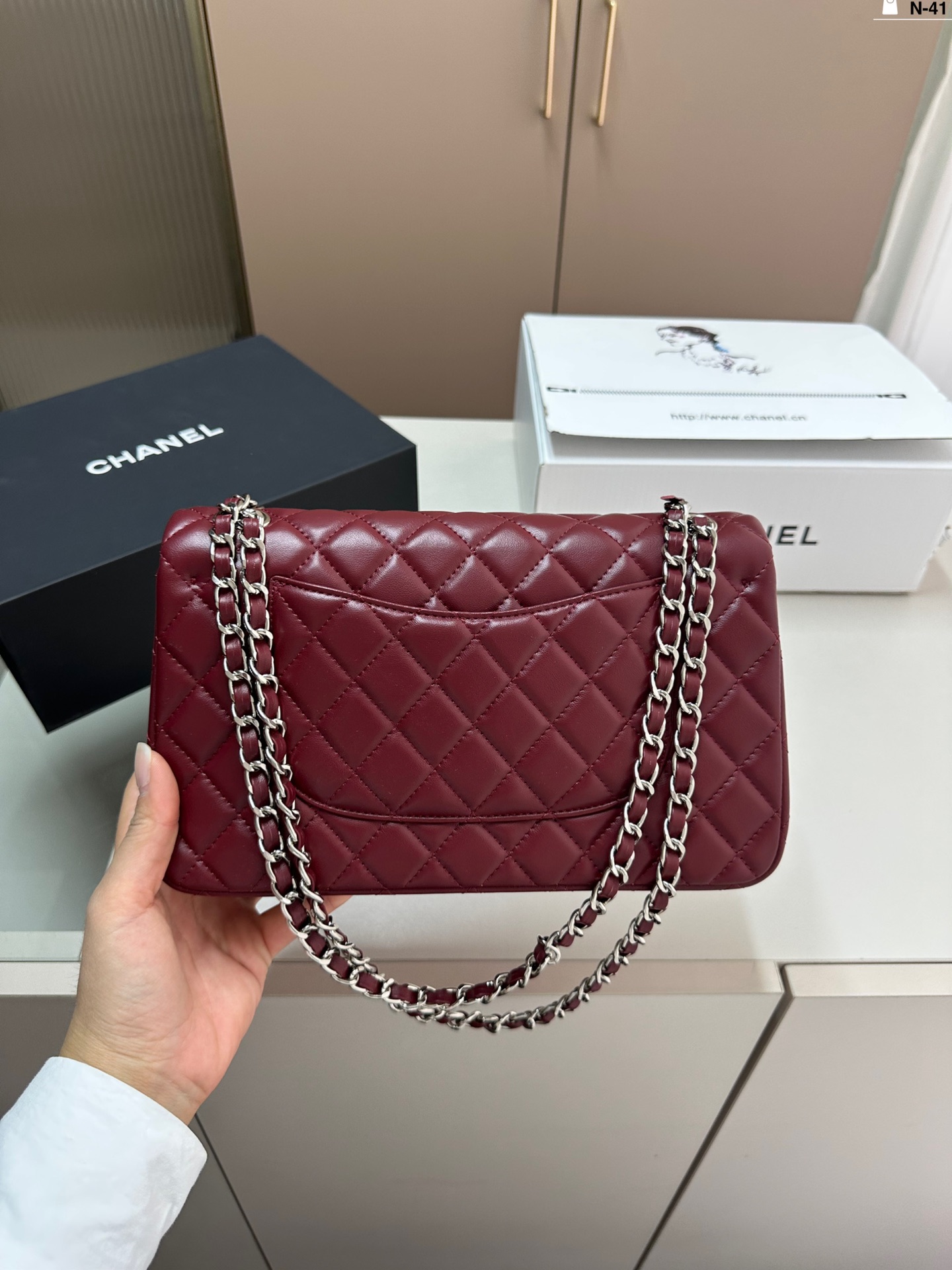 Chanel Classic Flat 25 Sliver