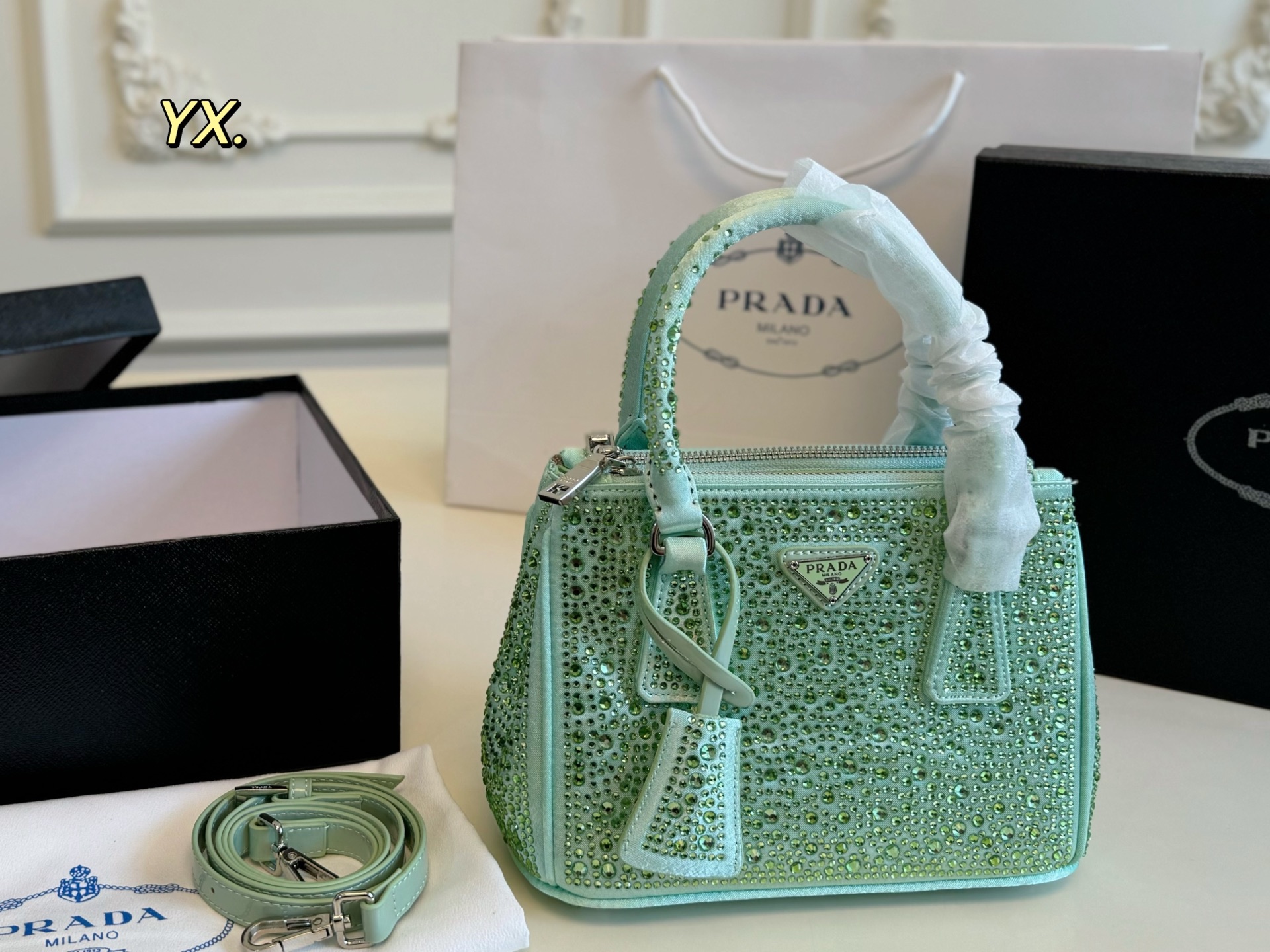 Prada Crystals Galleria Bag