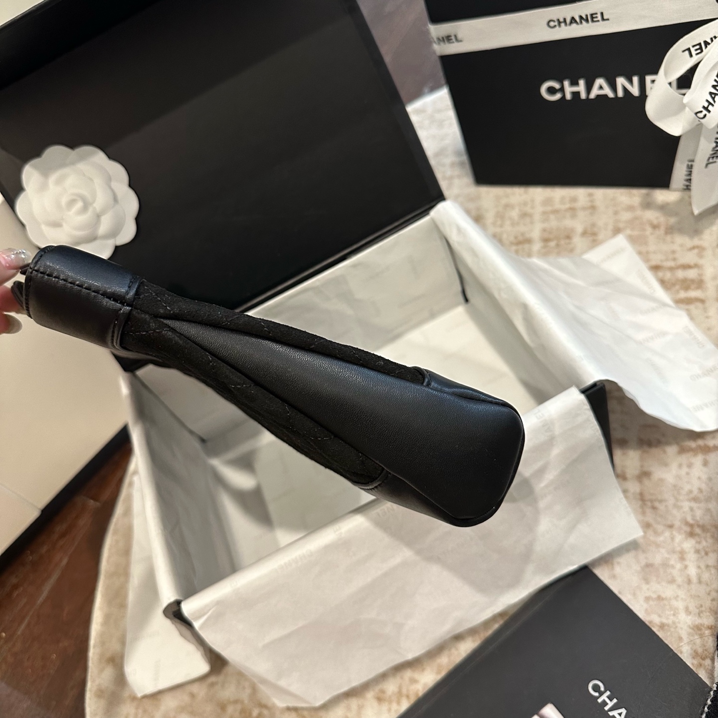 CHANEL Suede Chain Bag