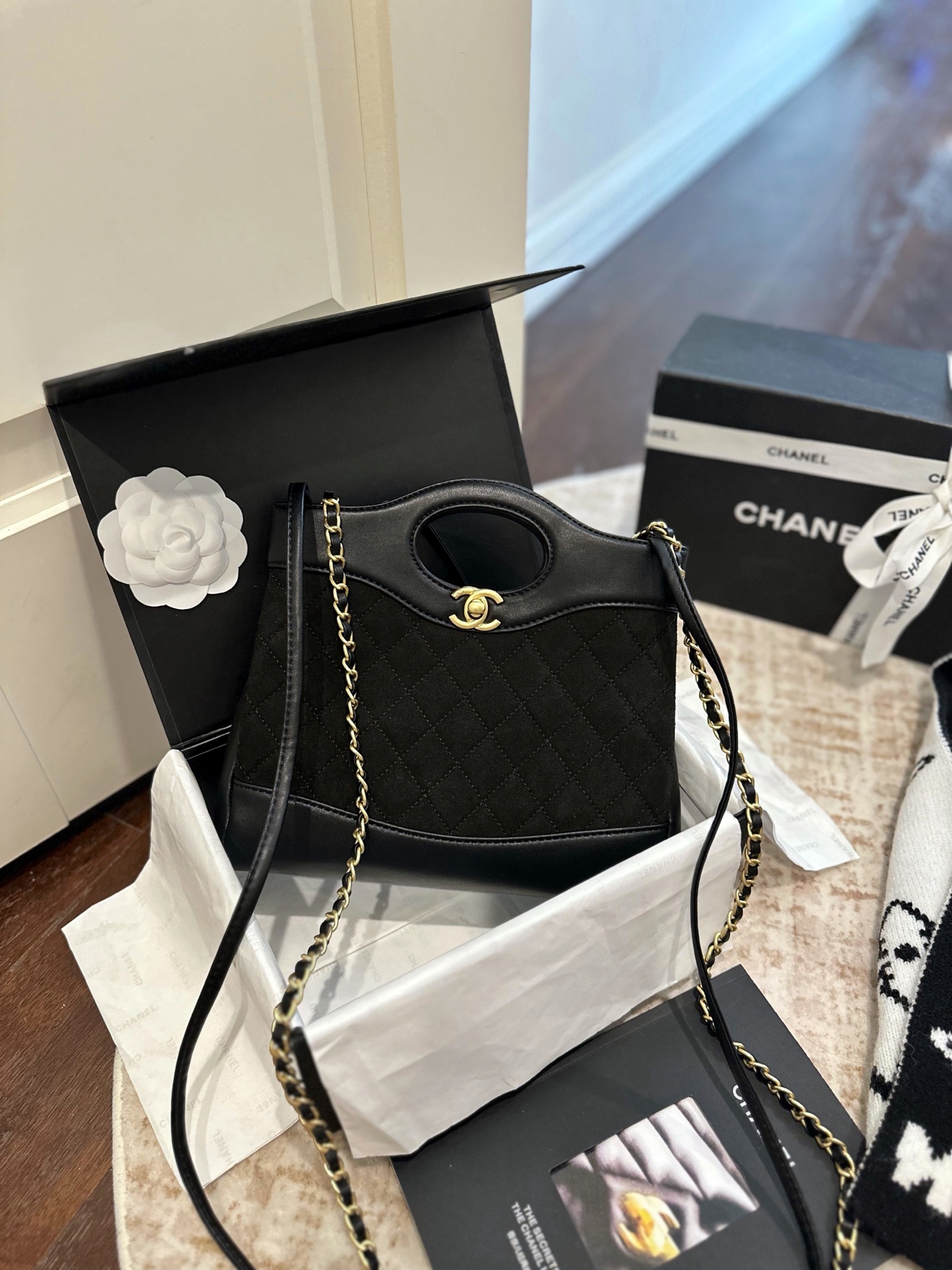 CHANEL Suede Chain Bag