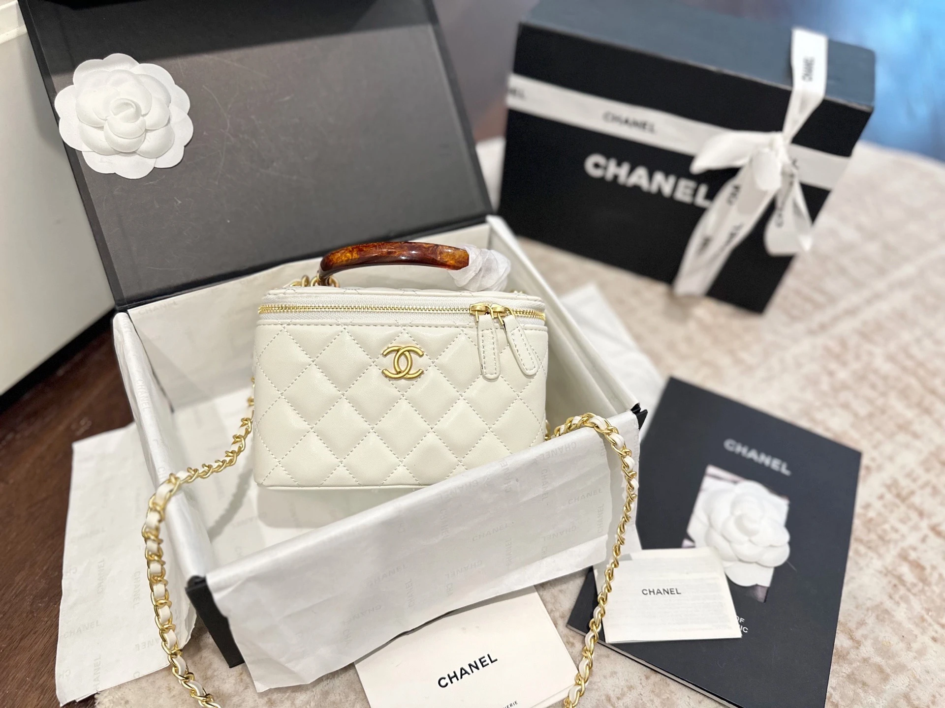 Chanel Acrylic Handle Vanity Box