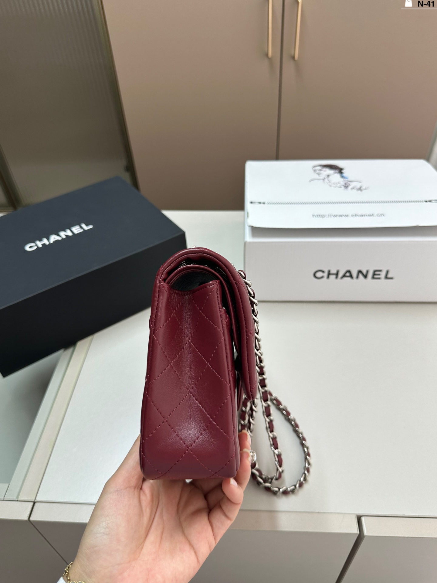 Chanel Classic Flat 25 Sliver