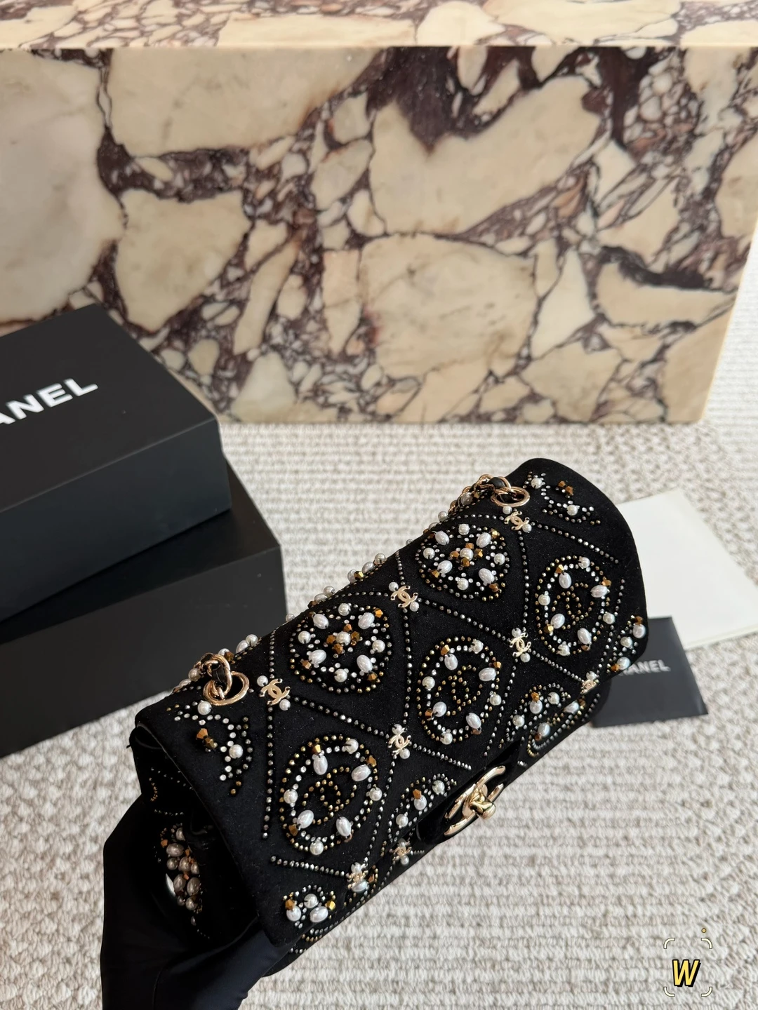 Chanel handmade Beaded CF Chain Bag