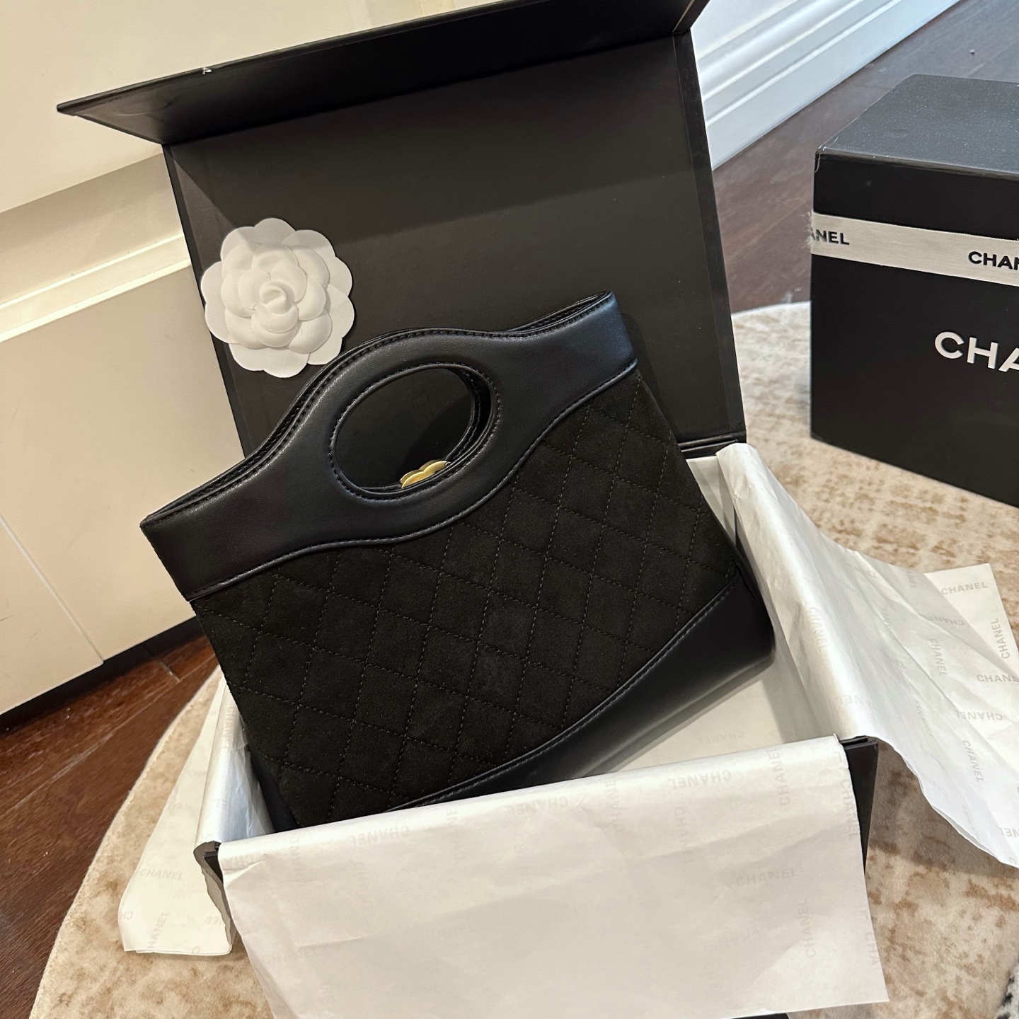 CHANEL Suede Chain Bag