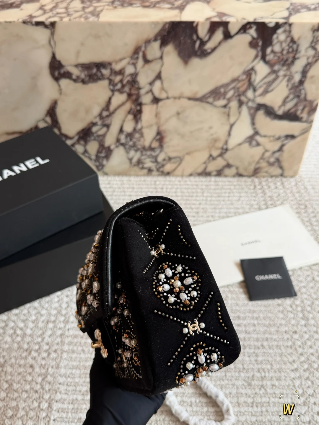 Chanel handmade Beaded CF Chain Bag