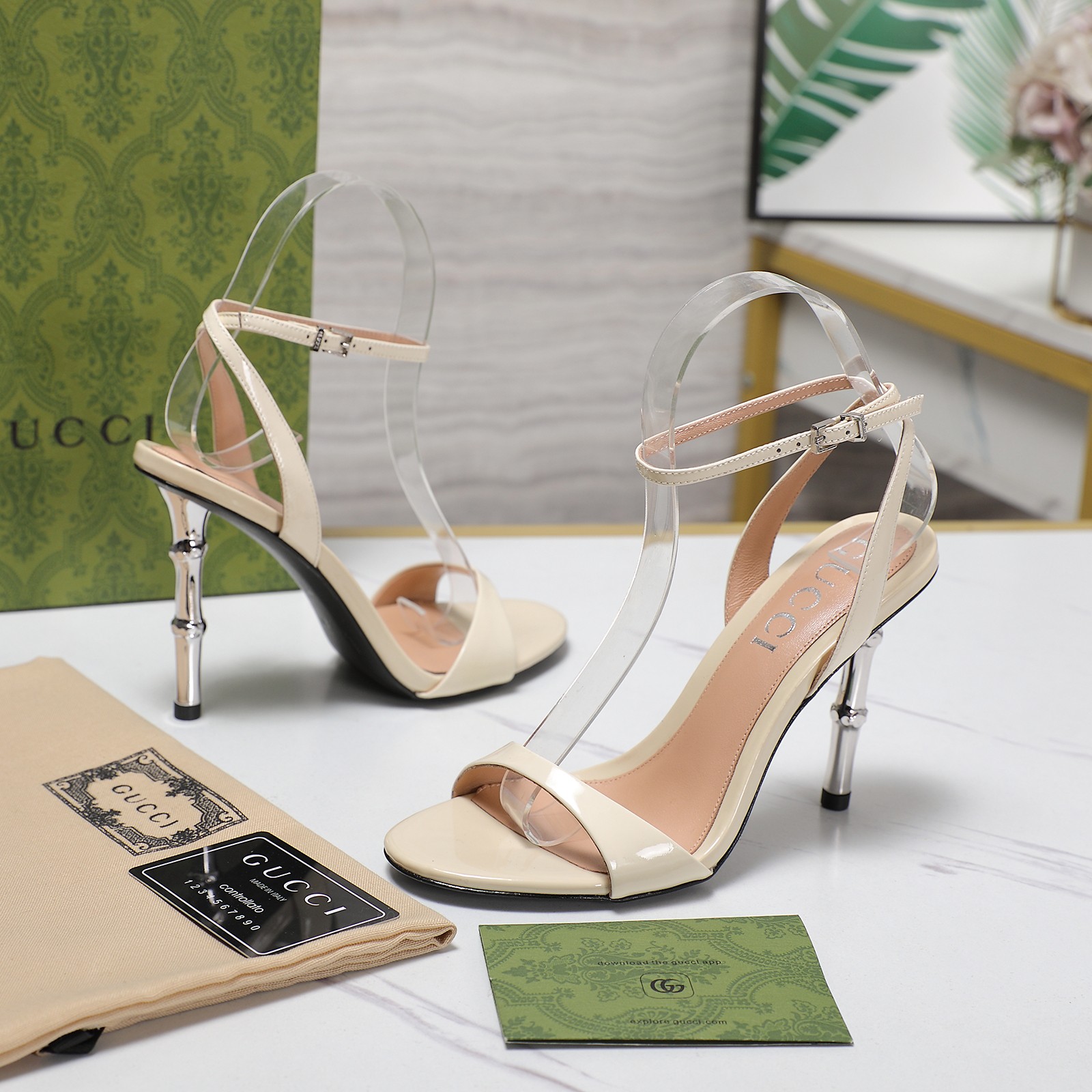 Gucci Open-backed high-heeled sandals