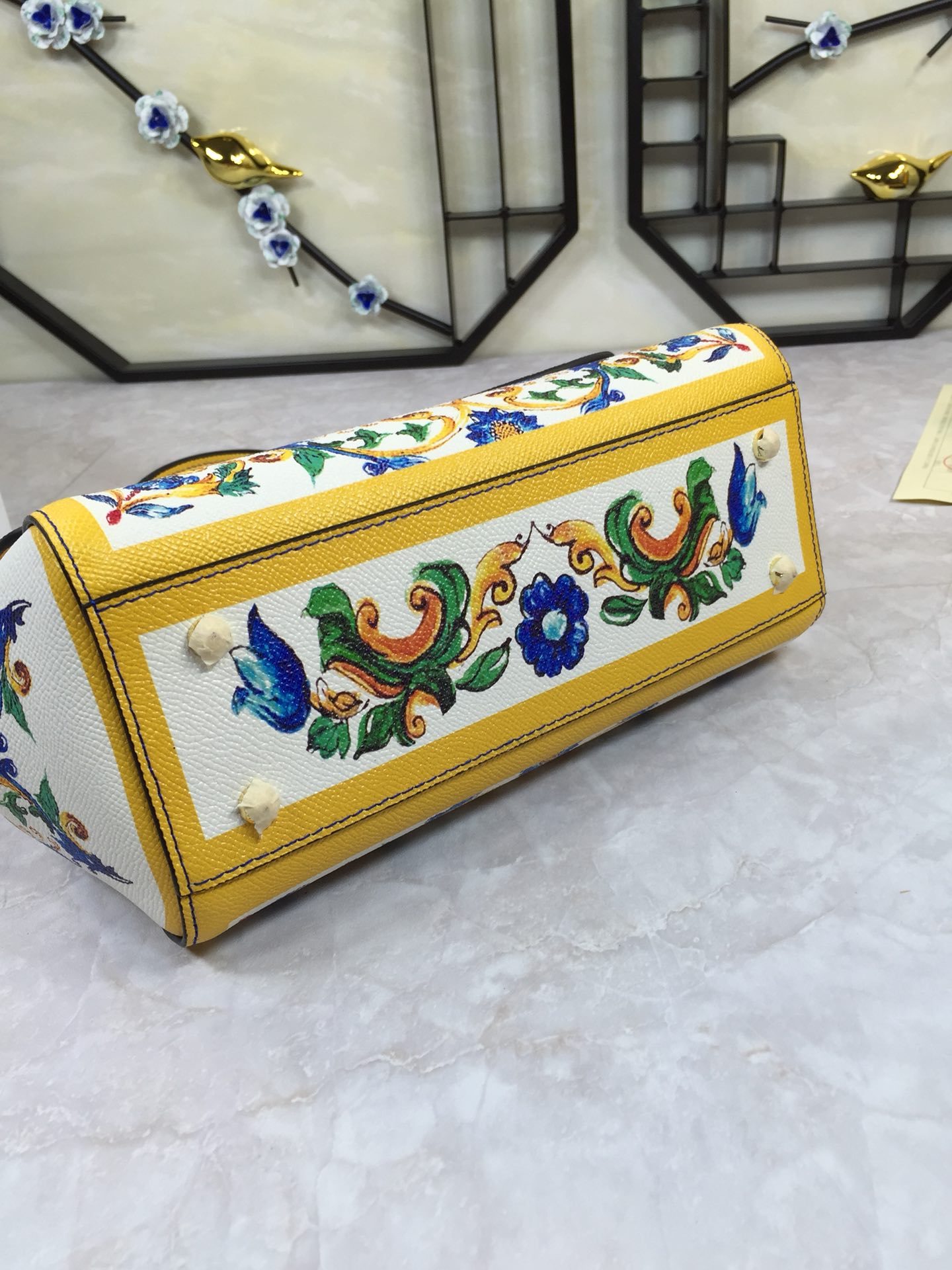 Dolce & Gabbana Blue And White Porcelain Handle Bag