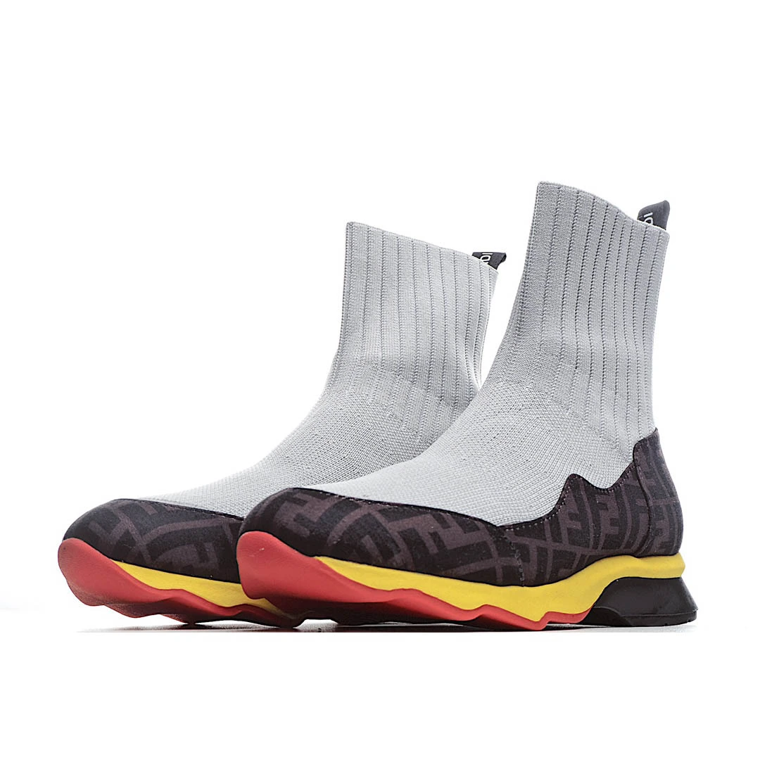 Fendi Knitted Stretch Martin Boots