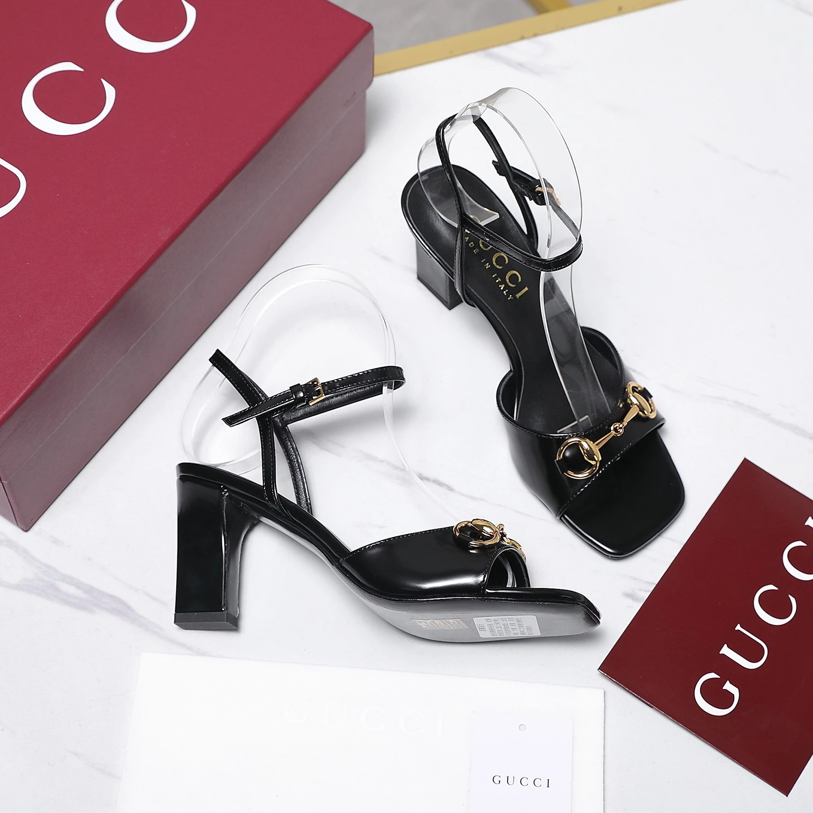 GUCCI New Spring Saddle-Strap Sandals