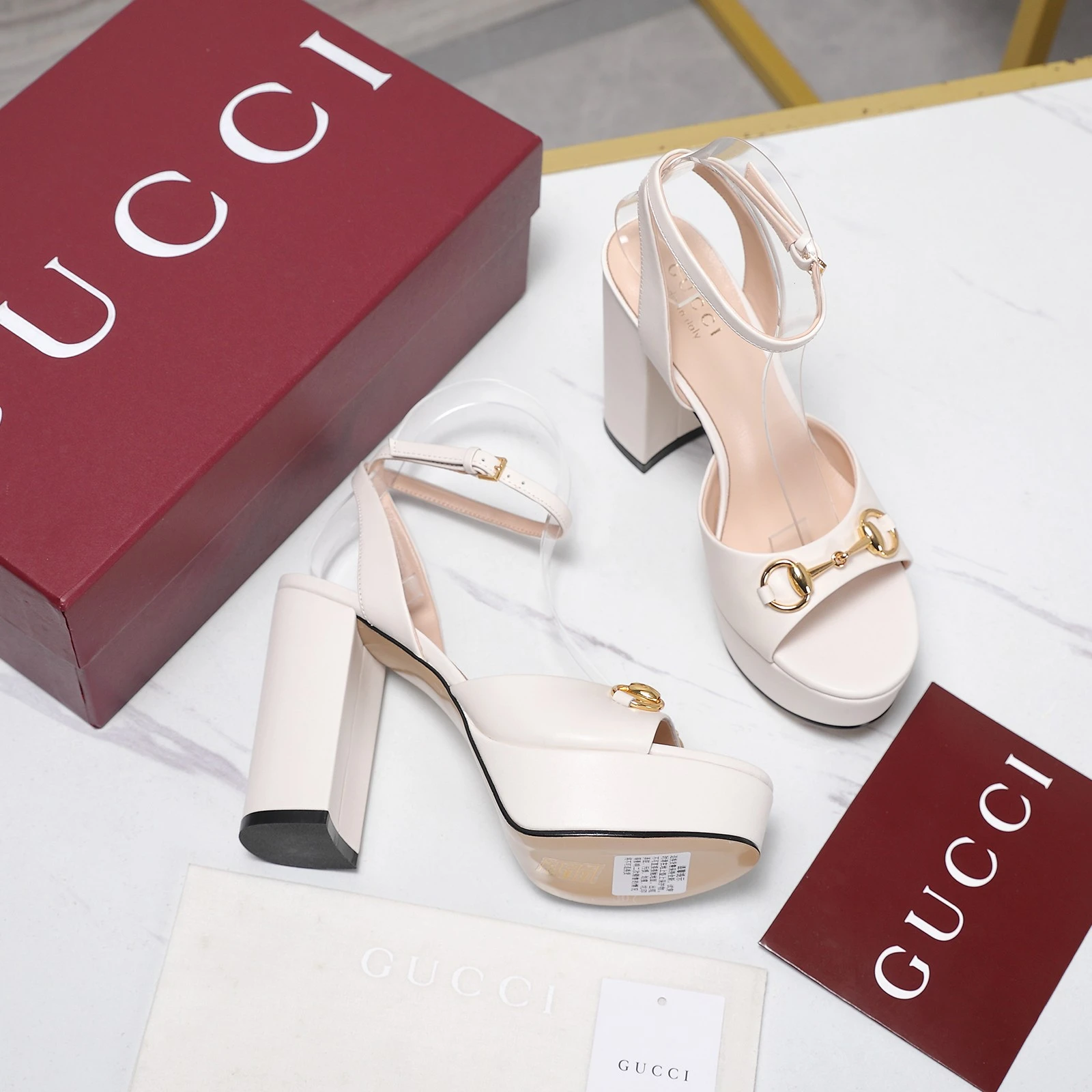 Gucci 2026 SS Round headed water table high-heeled sandals