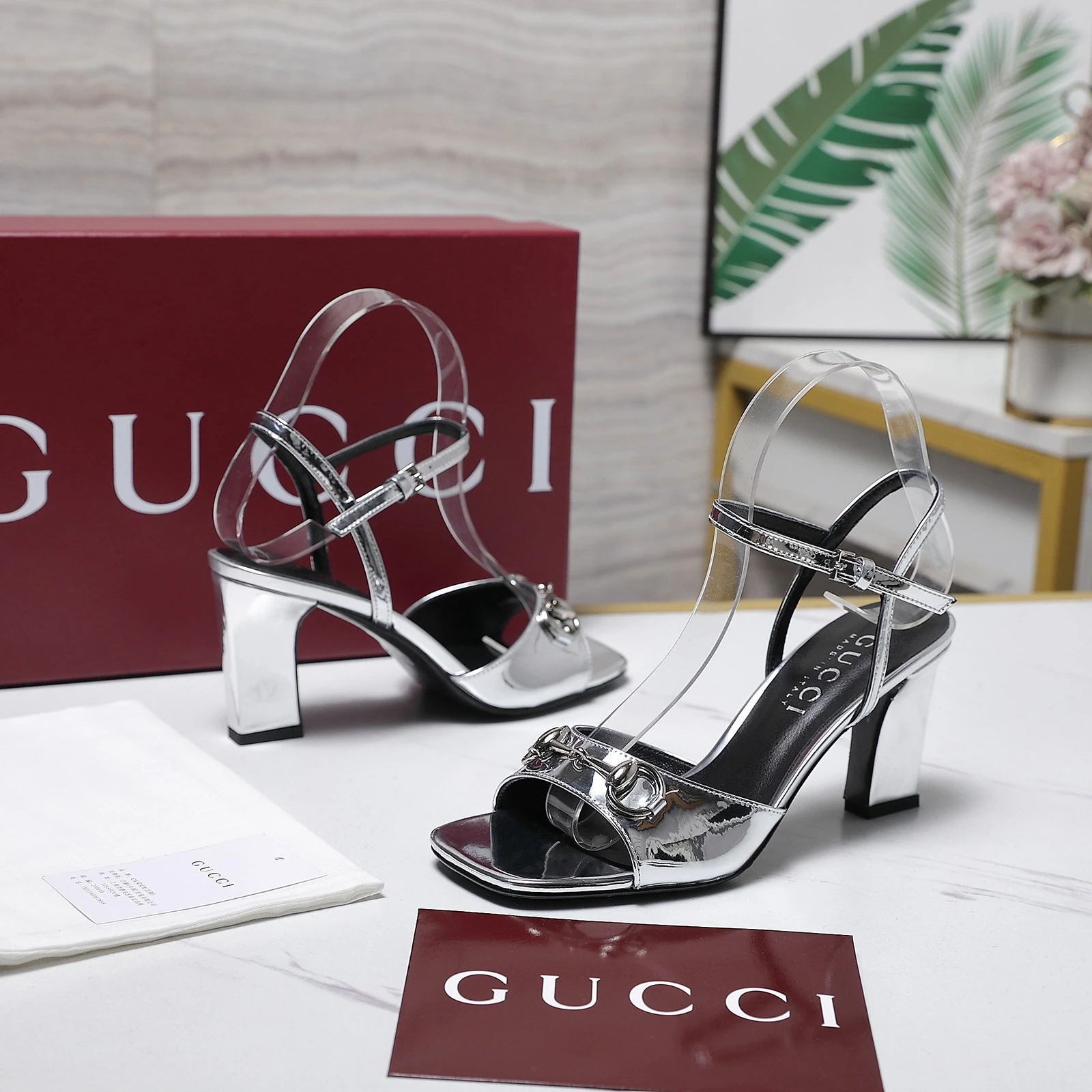 GUCCI New Spring Saddle-Strap Sandals