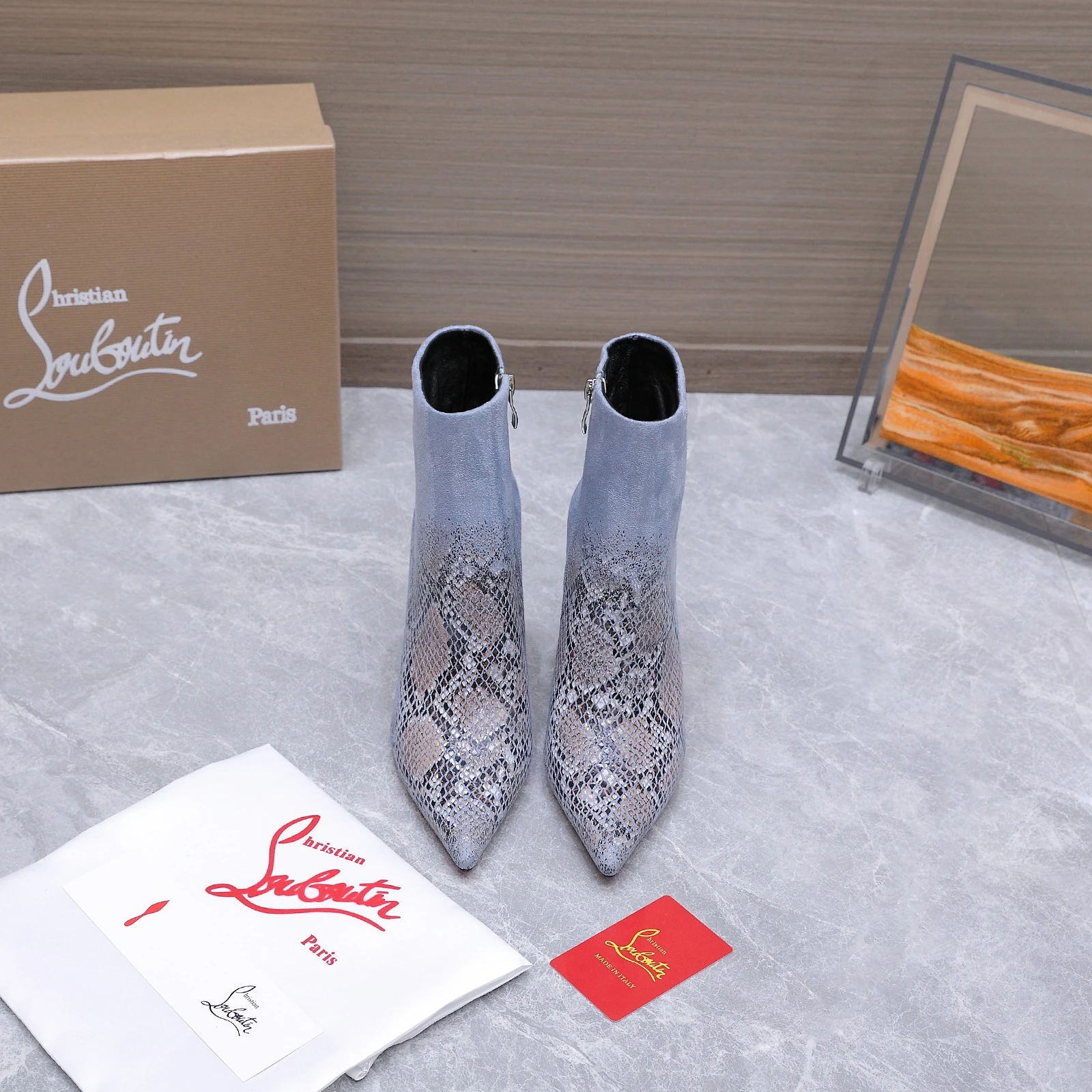 Christian Loubottin's High-Heeled Short Boots