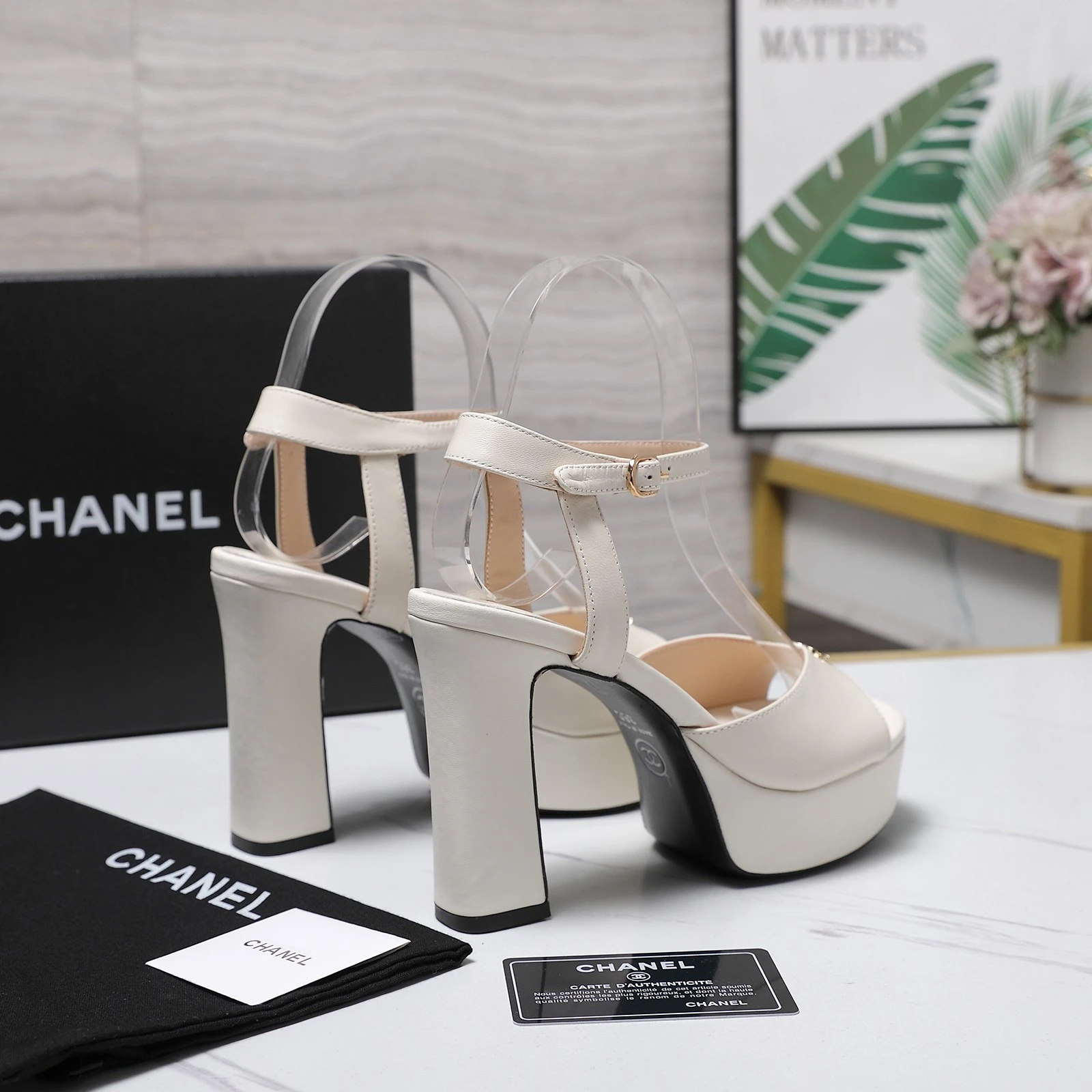 Chanel 26P Thick Heel Waterproof Platform Fish Mouth High Heel Sandals