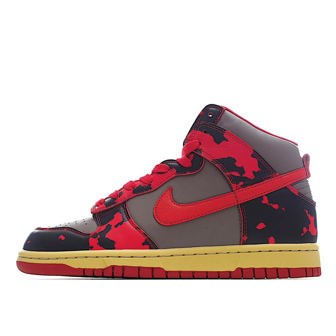 Nike Dunk High &ldquo;Red Camo&rdquo;  灰  黑