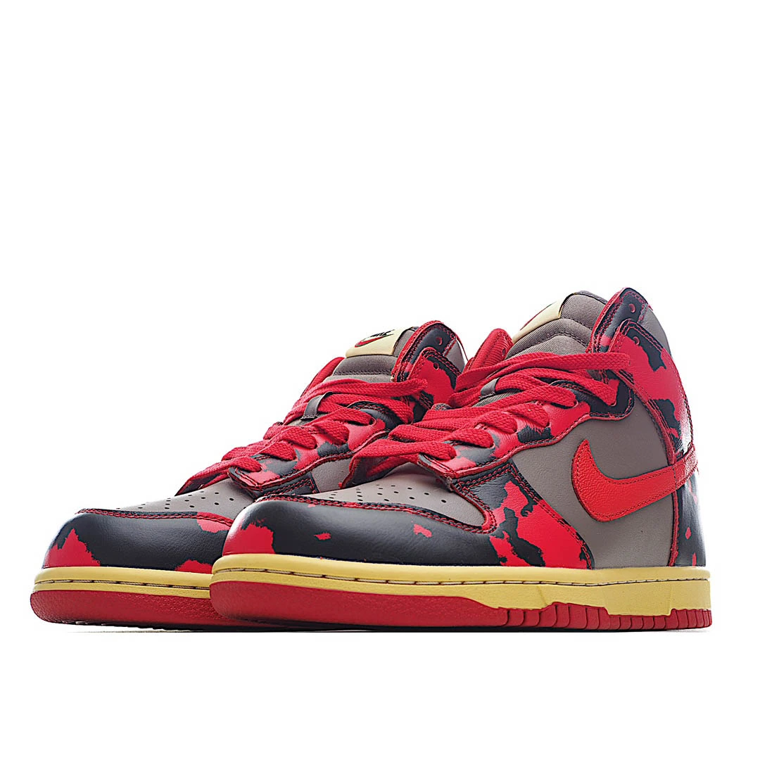 Nike Dunk High &ldquo;Red Camo&rdquo;  灰  黑