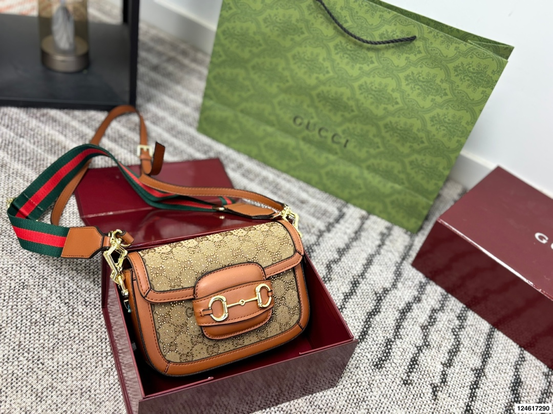 Gucci 1955 Rhinestone Saddle Bag