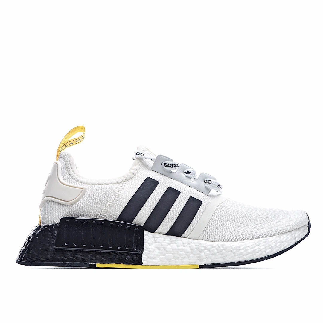 Adidas NMD_R1 STLT Primeknit 'White Black Bright Yellow'