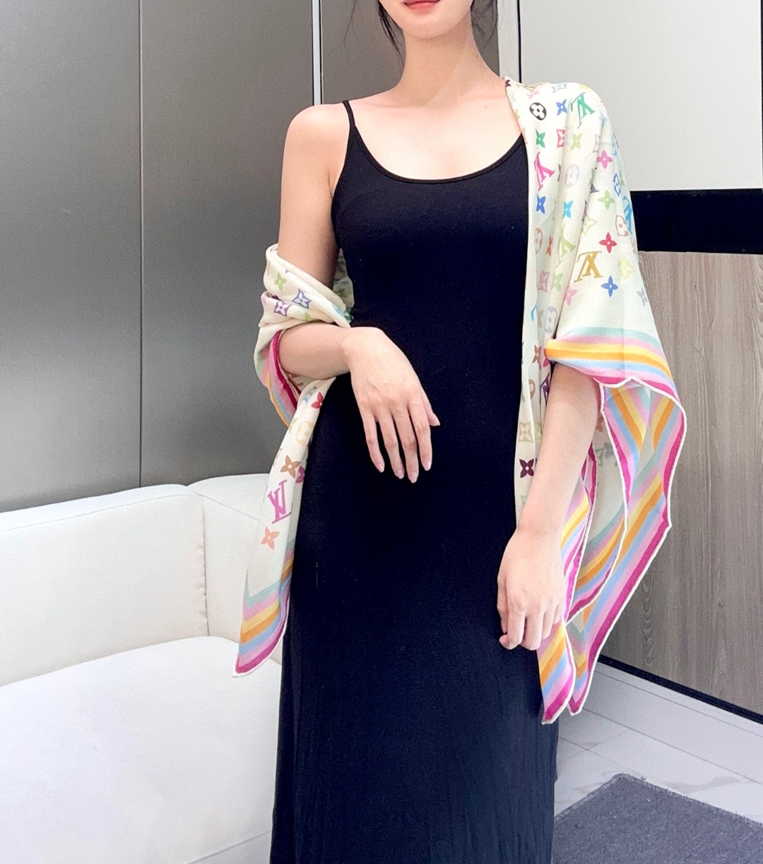 LV x TM Monogram Multicolor Shawl