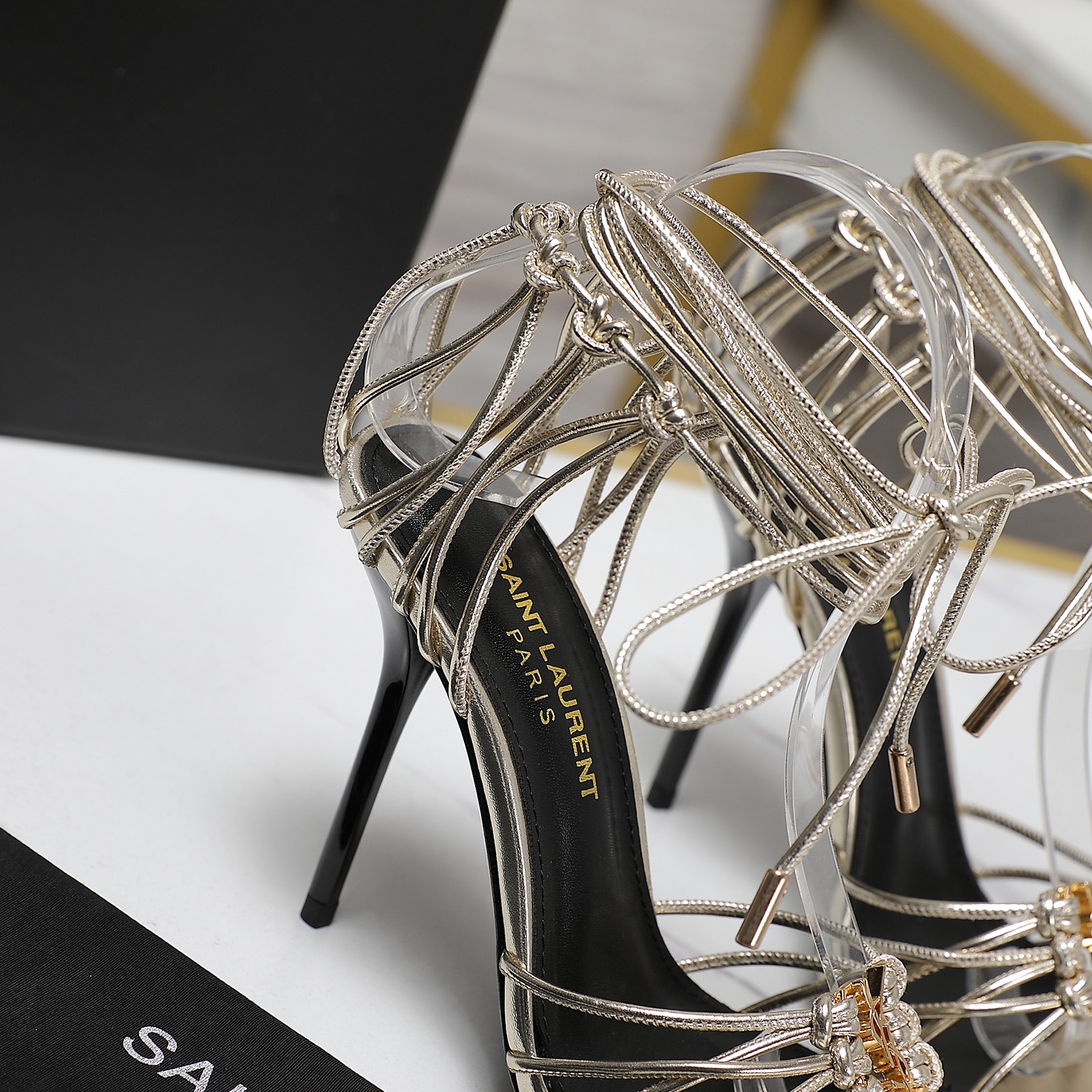 YSL high-heeled strappy sandals
