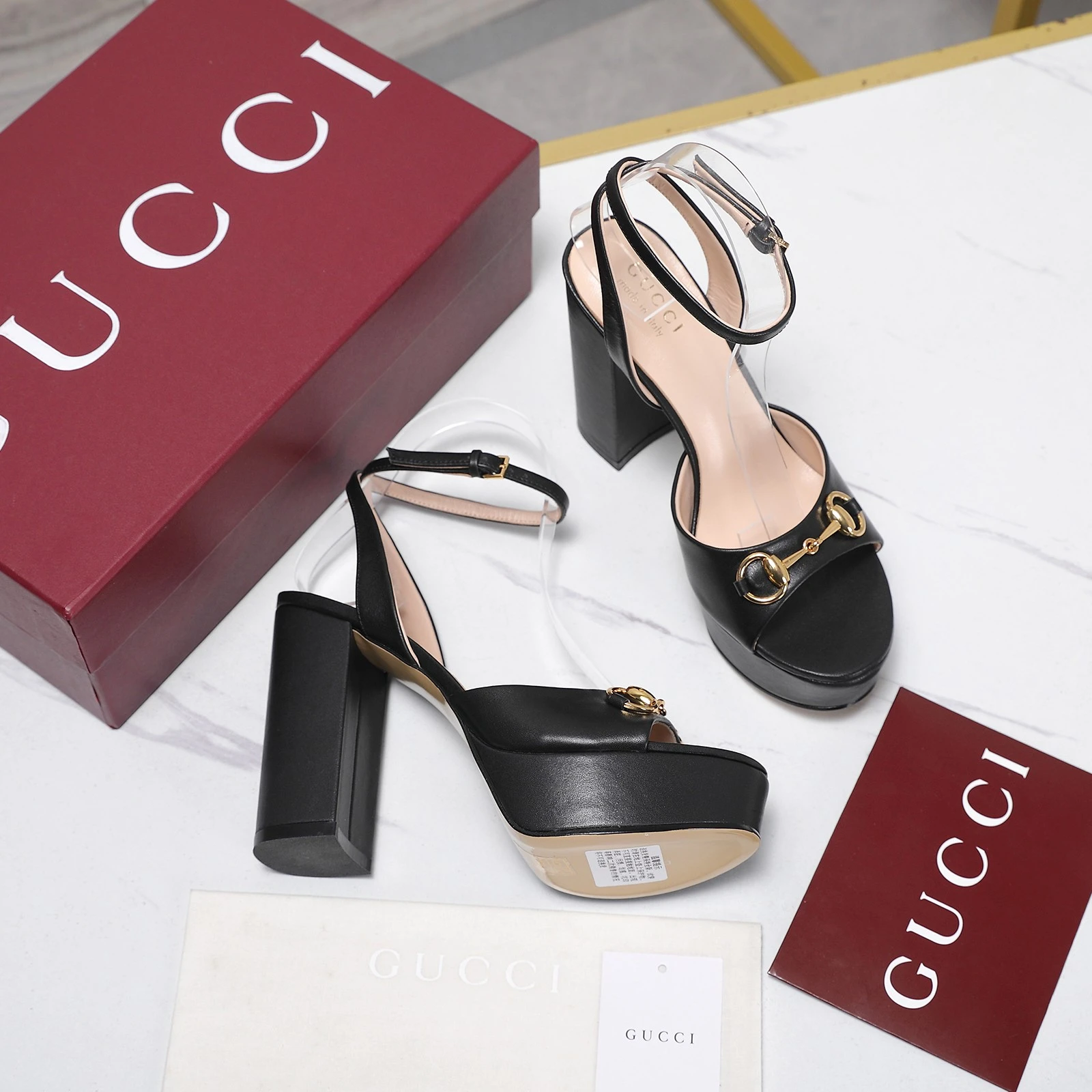 Gucci 2026 SS Round headed water table high-heeled sandals