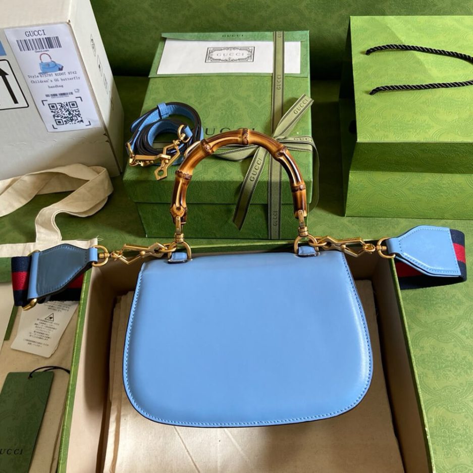 GUCCI BAMBOO 1947 JUMBO GG SMALL TOP HANDLE BAG