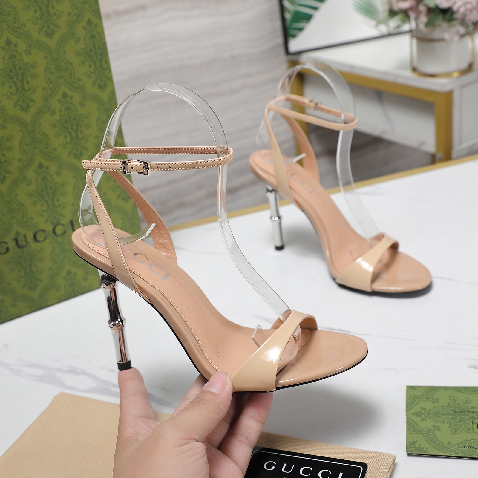 Gucci Open-backed high-heeled sandals