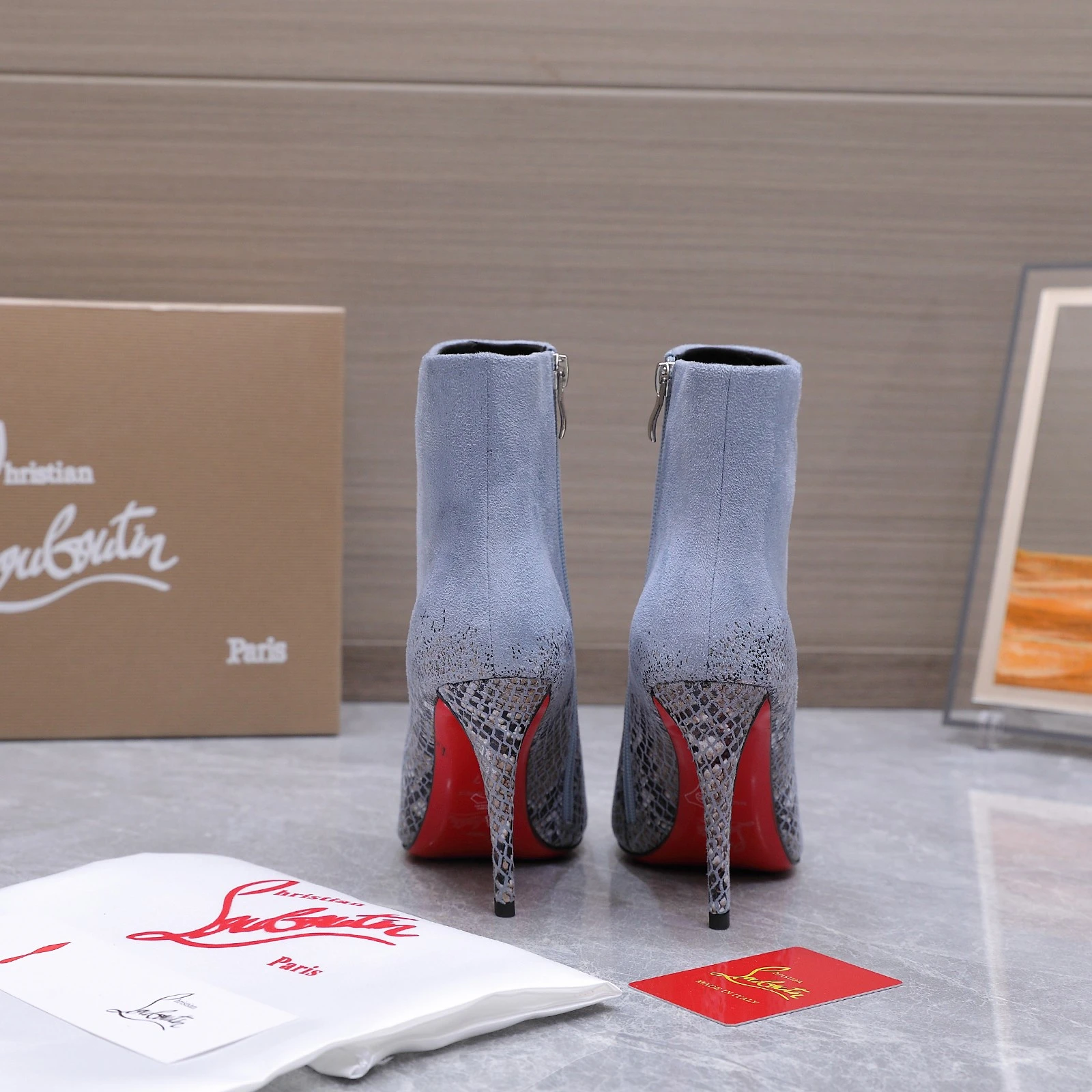 Christian Loubottin's High-Heeled Short Boots