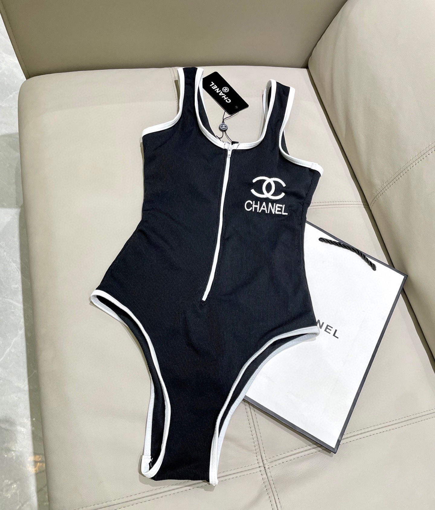 Chanel One-piece Swimsuit With Chest Padded