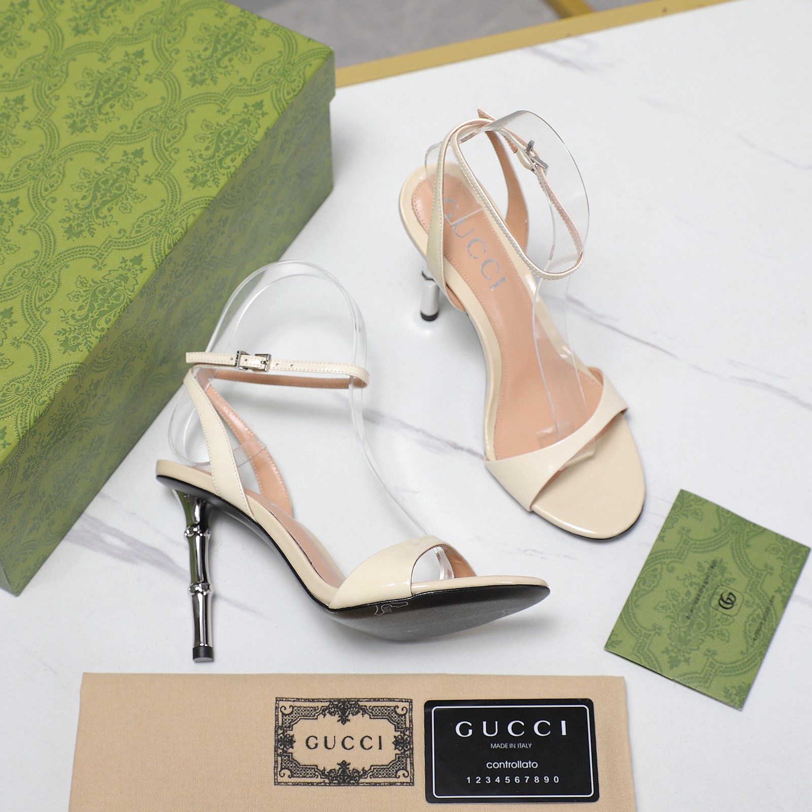 Gucci Open-backed high-heeled sandals